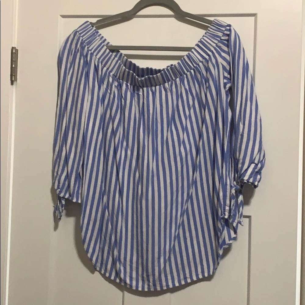 Striped Off Shoulder Shirt